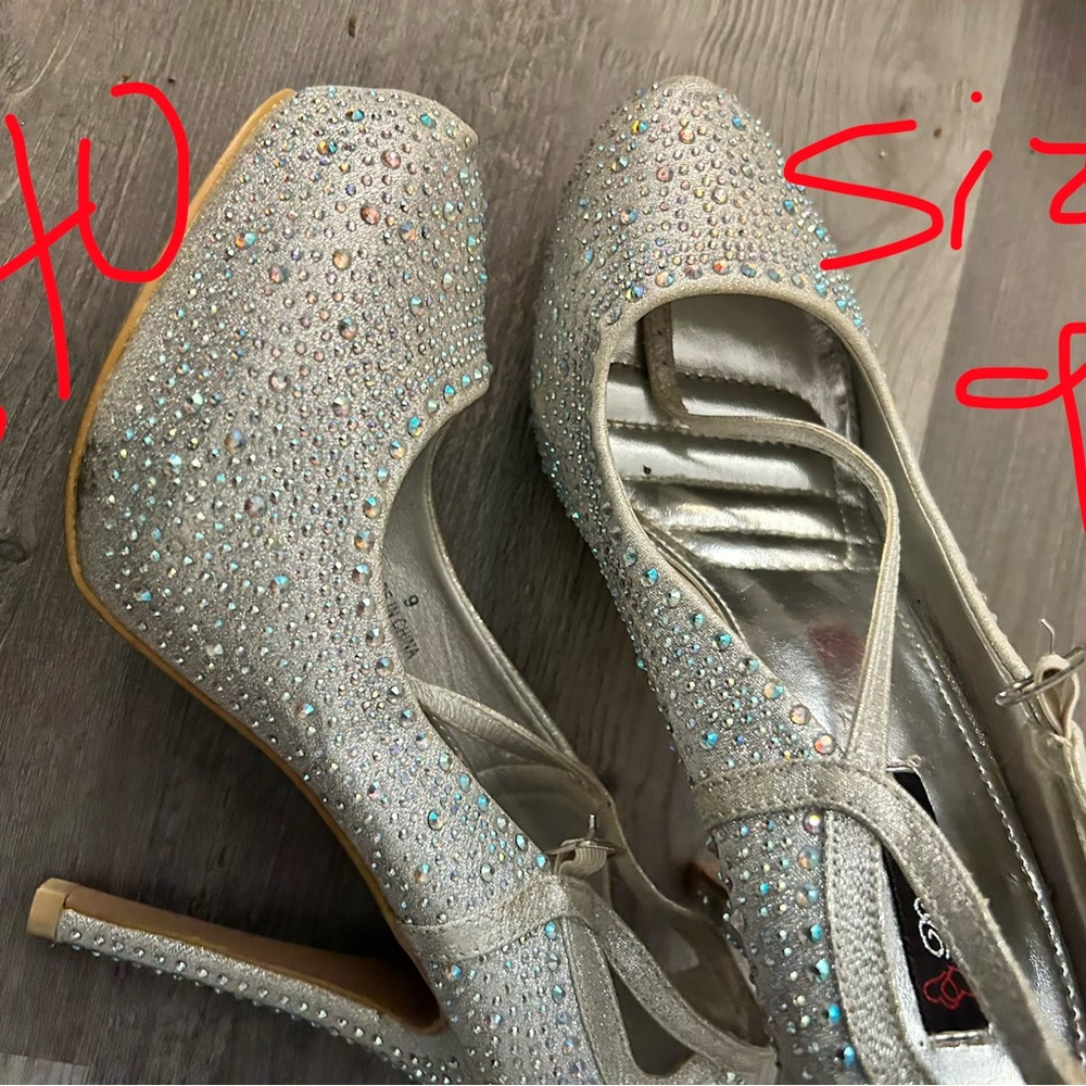Sparkling Silver Heels